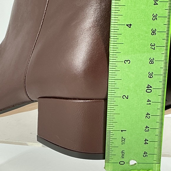Nine West Size 9.5 Brown Leather Pointed Block Heel Ankle Boots NEW Maribu $149 - Picture 4 of 16
